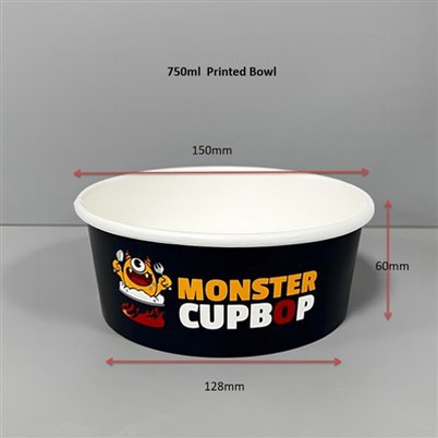شفاف ڈھکن کے ساتھ 750ml کرافٹ فوڈ باؤل